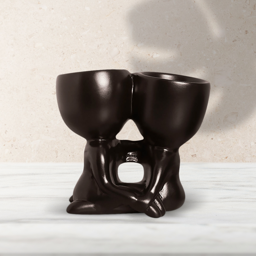 vaso em cerâmica cor preta - cerâmica Burguina